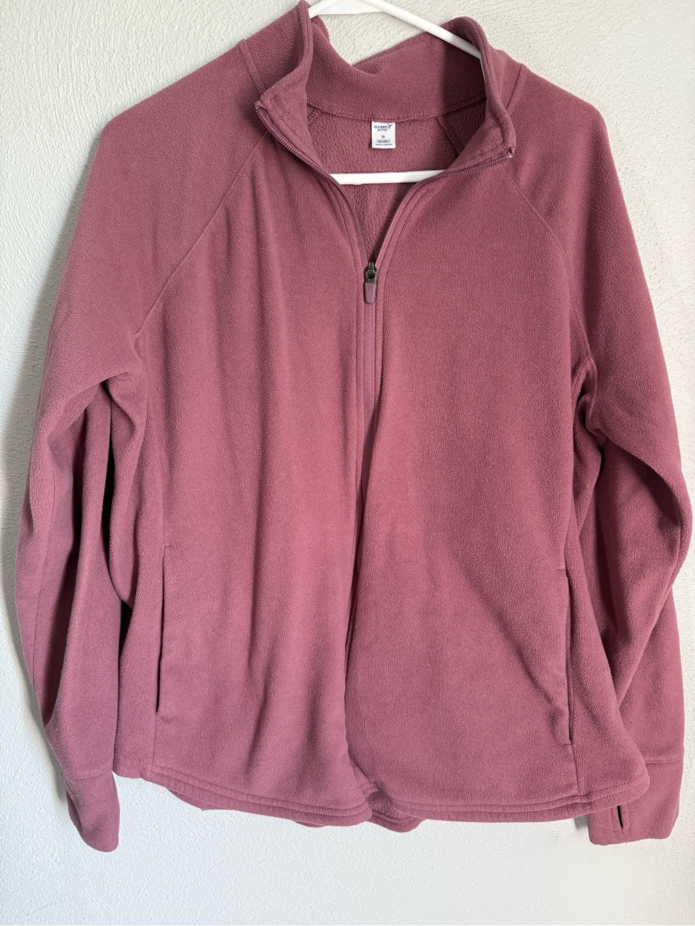 Old Navy Mauve Full-Zip Fleece Utility Jacket